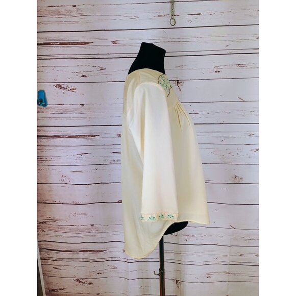 MM Couture Miss Me Top Beige Embroidered 3/4 Sleeve Shirt Top Large‎ - Picture 2 of 7